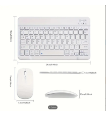 Set mini tastiera con mouse Bluetooth wireless blu, ricaricabile - Design compatto e portatile - tasto on-off luci - fino a 10mt Set mini tastiera con mouse Bluetooth wireless blu, ricaricabile - Design compatto e portatile - tasto on-off luci - fino a 10mt