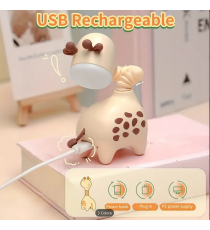Lampada da scrivania retrattile giraffa,beige con ricarica usb, Innovativo design con collo allungabile, luce notturna Lampada da scrivania retrattile giraffa,beige con ricarica usb, Innovativo design con collo allungabile, luce notturna