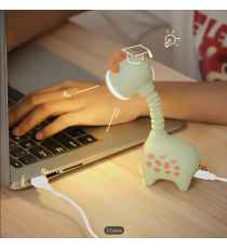Lampada da scrivania retrattile giraffa,beige con ricarica usb, Innovativo design con collo allungabile, luce notturna Lampada da scrivania retrattile giraffa,beige con ricarica usb, Innovativo design con collo allungabile, luce notturna