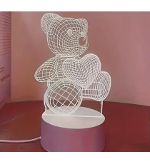 Lampada led 3D in acrilico modello orso da scrivania con ricarica usb, luce notturna, lampada da comodino Lampada led 3D in acrilico modello orso da scrivania con ricarica usb, luce notturna, lampada da comodino