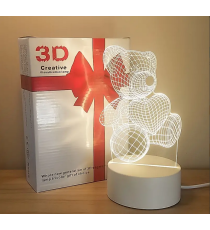 Lampada led 3D in acrilico modello orso da scrivania con ricarica usb, luce notturna, lampada da comodino Lampada led 3D in acrilico modello orso da scrivania con ricarica usb, luce notturna, lampada da comodino