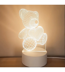 Lampada led 3D in acrilico modello orso da scrivania con ricarica usb, luce notturna, lampada da comodino Lampada led 3D in acrilico modello orso da scrivania con ricarica usb, luce notturna, lampada da comodino