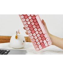 Set tastiera con mouse wireless pink Mofii - Tasti in rilievo, Design compatto e portatile - tasto on-off - fino a 10mt Set tastiera con mouse wireless pink Mofii - Tasti in rilievo, Design compatto e portatile - tasto on-off - fino a 10mt