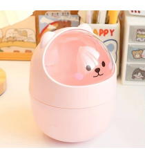 Mini cestino da scrivania arancione,coperchio a ribalta,design animaletto,gettacarte in plastica piccolo e simpatico da tavolo Mini cestino da scrivania arancione,coperchio a ribalta,design animaletto,gettacarte in plastica piccolo e simpatico da tavolo