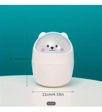Mini cestino da scrivania arancione,coperchio a ribalta,design animaletto,gettacarte in plastica piccolo e simpatico da tavolo Mini cestino da scrivania arancione,coperchio a ribalta,design animaletto,gettacarte in plastica piccolo e simpatico da tavolo