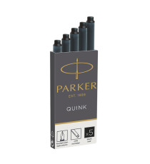 Cartucce quink permanente - nero - Parker - scatola 5 pezzi