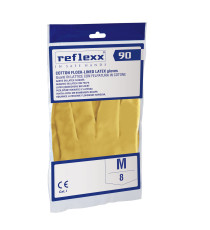 Coppia di guanti in lattice felpato R90 - tg M - giallo - Reflexx Coppia di guanti in lattice felpato R90 - tg M - giallo - Reflexx