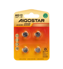 Batteria a bottone LR43 AG12 4pz 1.5V - alta qualità, di grande durata - Dimensioni: L11.6xW11.6xH4.2mm Batteria a bottone LR43 AG12 4pz 1.5V - alta qualità, di grande durata - Dimensioni: L11.6xW11.6xH4.2mm