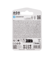 Batteria a bottone LR55 AG8 LR1120 4pz 1.5V - alta qualità, di grande durata - Dimensioni: L11.6xW11.6xH2.15mm Batteria a bottone LR55 AG8 LR1120 4pz 1.5V - alta qualità, di grande durata - Dimensioni: L11.6xW11.6xH2.15mm