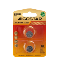 Batteria a bottone CR1620 3V 2pz al Litio - alta qualità, di grande durata - Dimensioni: L16xW16xH2.0mm Batteria a bottone CR1620 3V 2pz al Litio - alta qualità, di grande durata - Dimensioni: L16xW16xH2.0mm