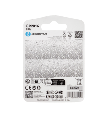 Batteria a bottone CR2016 3V 2pz al Litio - alta qualità, di grande durata - Dimensioni: L20xW20xH1.6mm Batteria a bottone CR2016 3V 2pz al Litio - alta qualità, di grande durata - Dimensioni: L20xW20xH1.6mm