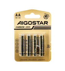 Batteria zinco-carbone stilo AA LR6 1.5V 4pz alta qualità, di grande durata - Senza mercurio e rispettoso dell'ambiente Batteria zinco-carbone stilo AA LR6 1.5V 4pz alta qualità, di grande durata - Senza mercurio e rispettoso dell'ambiente