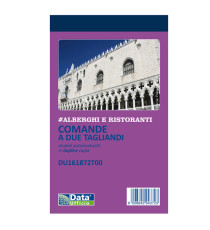Blocco comande 2 tagliandi - 25/25 copie autoricopianti - 16,8 x 10 cm - DU161872T00 - Data Ufficio Blocco comande 2 tagliandi - 25/25 copie autoricopianti - 16,8 x 10 cm - DU161872T00 - Data Ufficio