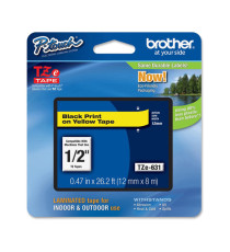 Brother - Nastro -  Nero/Giallo - TZE631 - 12mm x 8mt Brother - Nastro -  Nero/Giallo - TZE631 - 12mm x 8mt