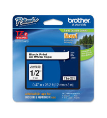 Brother - Nastro - Nero/Bianco - TZE231 - 12mm x 8mt Brother - Nastro - Nero/Bianco - TZE231 - 12mm x 8mt
