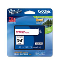 Brother - Nastro - Rosso/Bianco - TZE242 - 18mm x 8mt Brother - Nastro - Rosso/Bianco - TZE242 - 18mm x 8mt