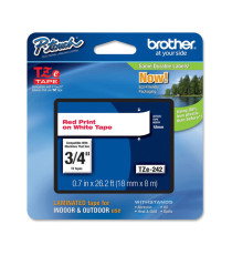 Brother - Nastro - Rosso/Bianco - TZE242 - 18mm x 8mt Brother - Nastro - Rosso/Bianco - TZE242 - 18mm x 8mt