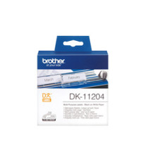 Brother - Rotolo 400 Etichette 17 x 54 mm - Nero/Bianco - DK-11204 Brother - Rotolo 400 Etichette 17 x 54 mm - Nero/Bianco - DK-11204