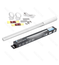 Lampada led per armadio con sensore 5W 400lm luce fredda 5700k con ricarica USB, Dimensioni L450xD26 mm,on/off auto con sensore