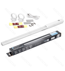 Lampada led per armadio con sensore 5W 240lm luce fredda 5700k con ricarica USB, Dimensioni L435xD26 mm,on/off auto con sensore