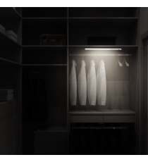 Lampada led per armadio con sensore 5W 240lm luce fredda 5700k con ricarica USB, Dimensioni L435xD26 mm,on/off auto con sensore