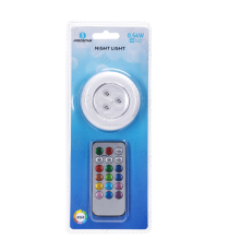 Luce notturna con sensore night/day con telecomando RGB 6500K, 0.54W, funzionamento a batteria