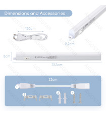 Tubo LED T5 4w,480 lumen,luce naturale 4000K,lampada batten light misura L313xW22xH30 mm mm Equivalenza incandescente: 41W