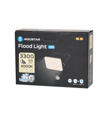 Flood light LED antiabbagliamento con sensore 30W 3300 lumen,luce naturale 4000K IP65 faro led Dimensioni: L152xW185xH54mm