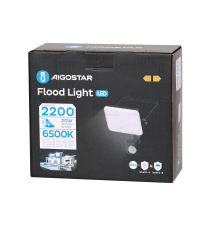 Flood light LED antiabbagliamento con sensore 20W 2200 lumen,luce fredda 6500K IP65 faro led Dimensioni: L122xW164xH54mm