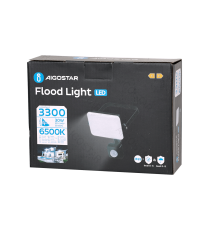 Flood light LED antiabbagliamento con sensore 30W 3300 lumen,luce fredda 6500K IP65 faro led Dimensioni: L152xW185xH54mm