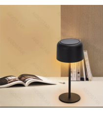 Lampada da scrivania nera ad energia solare 3W 280lumen,luce calda 3000K touch,da tavolo,regolazione intensità L130xW130xH300mm Lampada da scrivania nera ad energia solare 3W 280lumen,luce calda 3000K touch,da tavolo,regolazione intensità L130xW130xH300mm