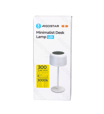 Lampada da scrivania bianca ad energia solare 3W 280lumen,luce calda 3000K touch,da tavolo,regolazione intensità L130x130xH300mm
