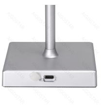 Lampada da scrivania ricaricabile argento 4W 400lumen,CCT con regolazione intensità e cambio colore touch, L130xW130xH380mm