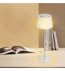 Lampada da scrivania ricaricabile argento 4W 400lumen,CCT con regolazione intensità e cambio colore touch, L130xW130xH380mm