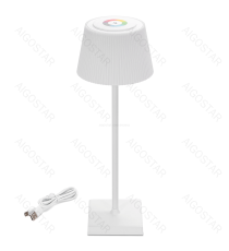 Lampada da scrivania ricaricabile bianca 4W 400lumen,RGB+CCT con regolazione intensità e cambio colore touch, L130xW130xH380mm Lampada da scrivania ricaricabile bianca 4W 400lumen,RGB+CCT con regolazione intensità e cambio colore touch, L130xW130xH380mm