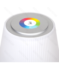 Lampada da scrivania ricaricabile argento 4W 400lumen,RGB+CCT con regolazione intensità e cambio colore touch, L130xW130xH380mm Lampada da scrivania ricaricabile argento 4W 400lumen,RGB+CCT con regolazione intensità e cambio colore touch, L130xW130xH380mm