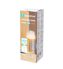 Lampada da scrivania ricaricabile argento 4W 400lumen,RGB+CCT con regolazione intensità e cambio colore touch, L130xW130xH380mm