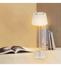 Lampada da scrivania ricaricabile argento 4W 400lumen,RGB+CCT con regolazione intensità e cambio colore touch, L130xW130xH380mm