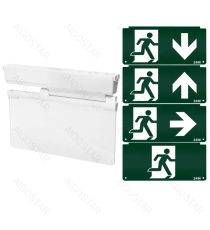 Luce di emergenza 3.6W 135 lumen, luce fredda 6500K, Durata dell'emergenza: 3h, Dimensioni: L339xW245xH42mm, batteria al litio