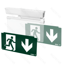 Luce di emergenza 3.6W 135 lumen, luce fredda 6500K, Durata dell'emergenza: 3h, Dimensioni: L339xW245xH42mm, batteria al litio