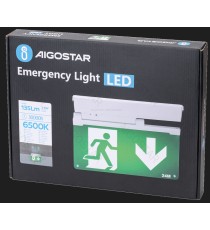 Luce di emergenza 3.6W 135 lumen, luce fredda 6500K, Durata dell'emergenza: 3h, Dimensioni: L339xW245xH42mm, batteria al litio